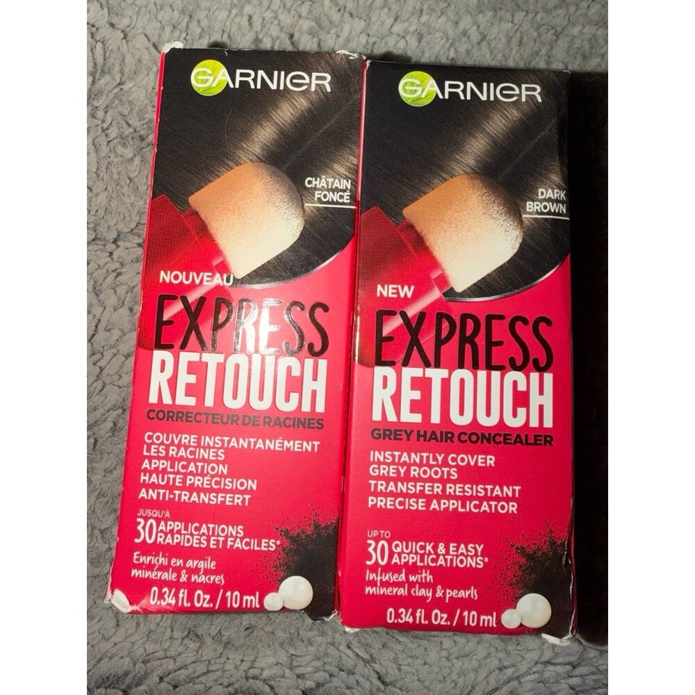 Set of 2 Garnier Express Retouch Grey Hair Concealer in the Dark Brown shade